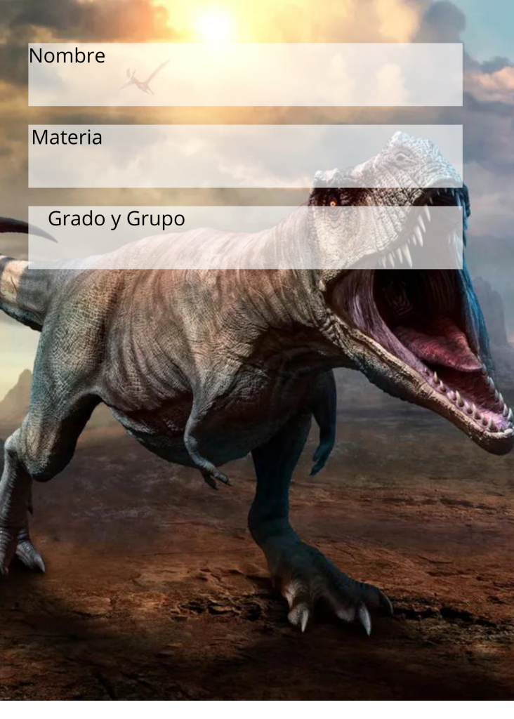 Etiquetas escolares de dinosaurios